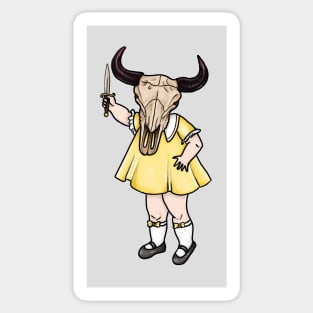 ram skull girl Sticker